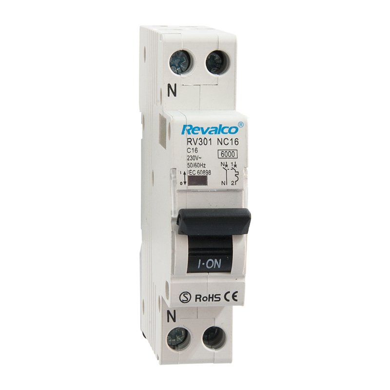 Interruptor Automático Magnetotérmico 1P+N de un módulo Curva C 6kA Revalco RV30