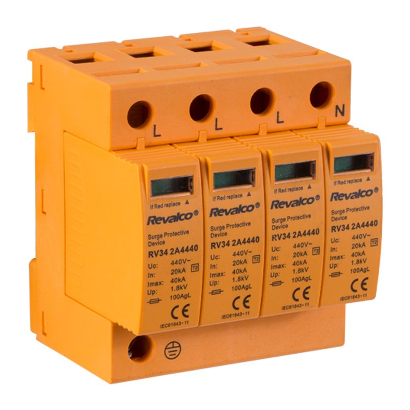 Protector de Sobretensión Transitoria Trifásica 4P Revalco RV342